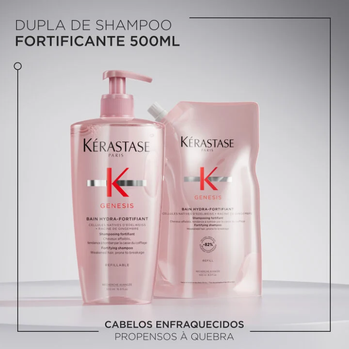 Kit Kérastase Shampoo Antiqueda Bain Hydra-fortifiant Com Refil - Image 3