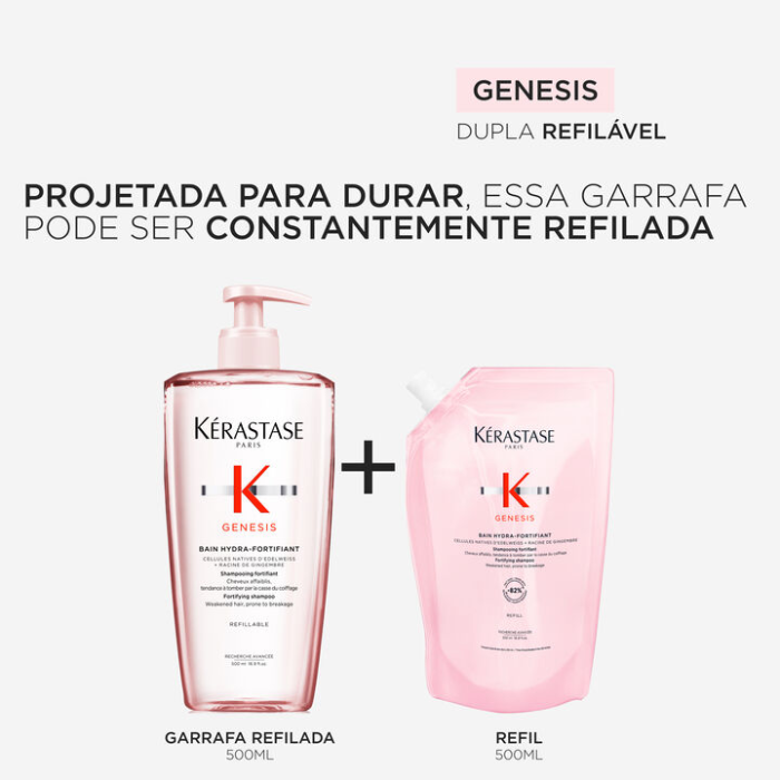 Kit Kérastase Shampoo Antiqueda Bain Hydra-fortifiant Com Refil - Image 8
