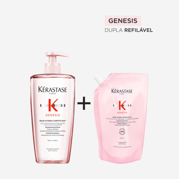 Kit Kérastase Shampoo Antiqueda Bain Hydra-fortifiant Com Refil - Image 10