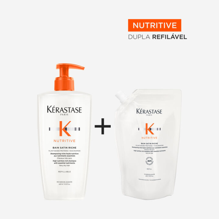 Kit Shampoo Para Cabelos Ressecados Bain Satin Riche Com Refil - Image 10